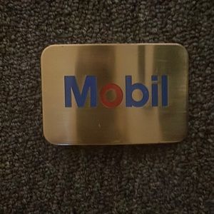 Mobil Belt Buckle, 2” x 3”.